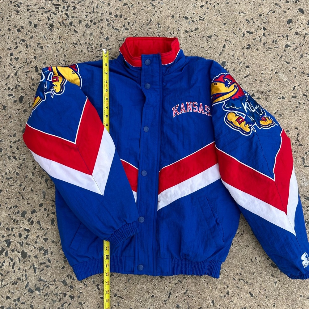 Vintage 90’s Starter Kansas Puffer Jacket Size Small - Picture 3 of 11